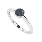 pietersite round cab stackable prong-set ring